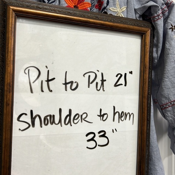 LISTICLE SZ M EMBROIDERED DRESS, Denimlook fabric, on/off shoulder style, BOHO - Picture 8 of 11